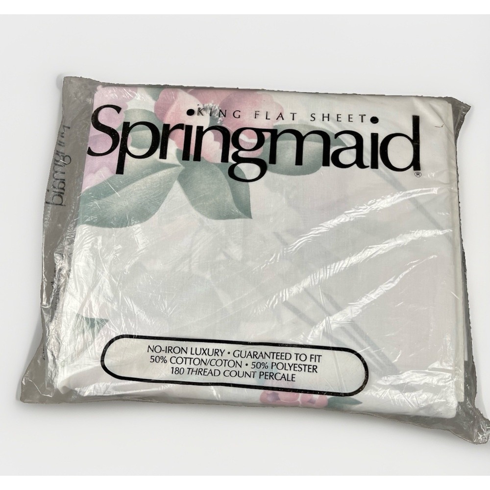 Vintage Springmaid King‎ Lillique Rose Flat Sheet Factory Sealed Package